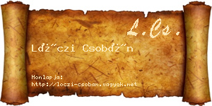Lóczi Csobán névjegykártya